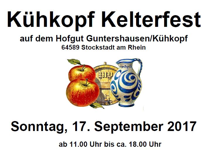 Kelterfest auf dem Hofgut Guntershausen am 17. September