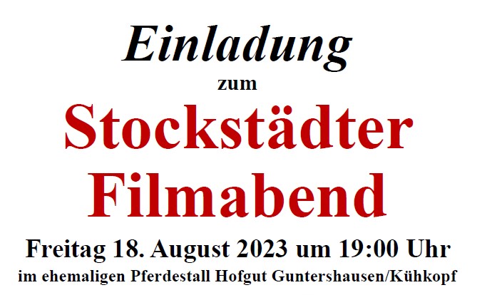 Weiterer Filmabend im Hofgut Guntershausen